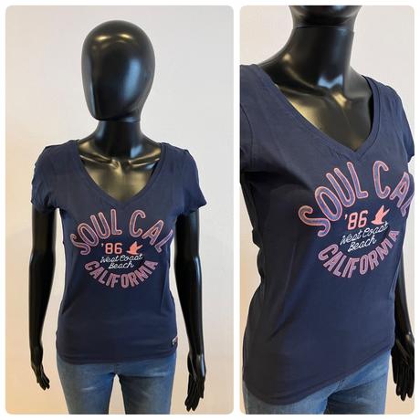 Dámske modré tričko s nápisom soul cal (m), m