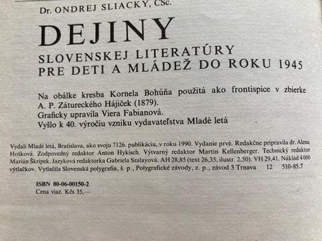 Dejiny slovenskej literatúry pre deti a mládež, 