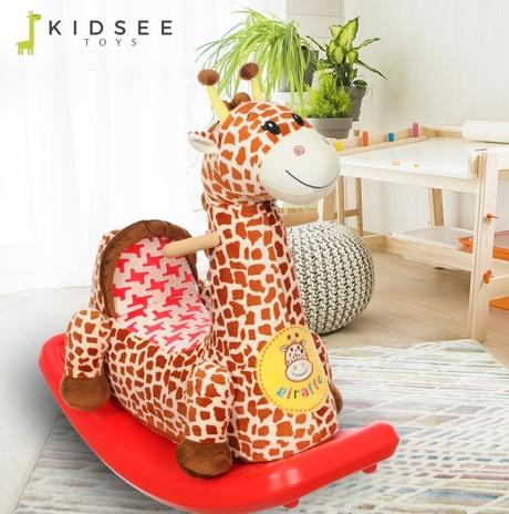 Plyšová hojdacia žirafka - hnedá,