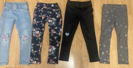 Zateplené nohavice + rifle, c&a,116