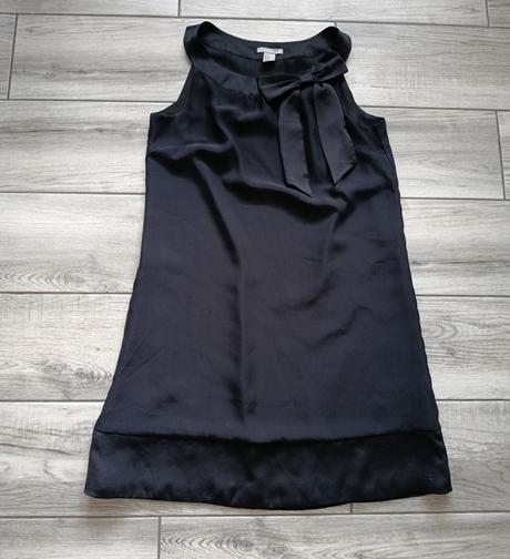Čierne šaty s mašľou - h&m -38/m, h&m,m