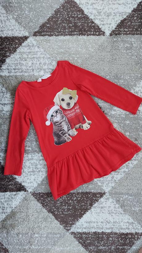 Vianočné tričko/tunika 98/104, h&m,98