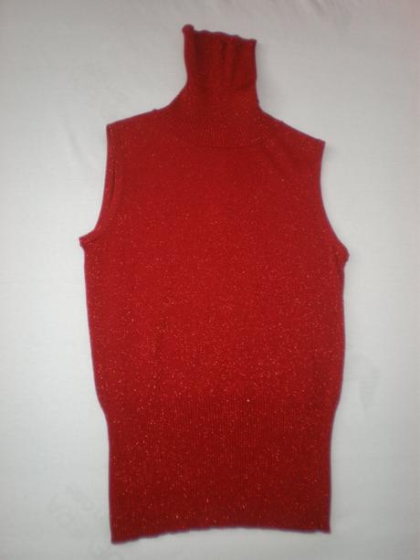 Trblietavé červené tielko so stojačikom, xs