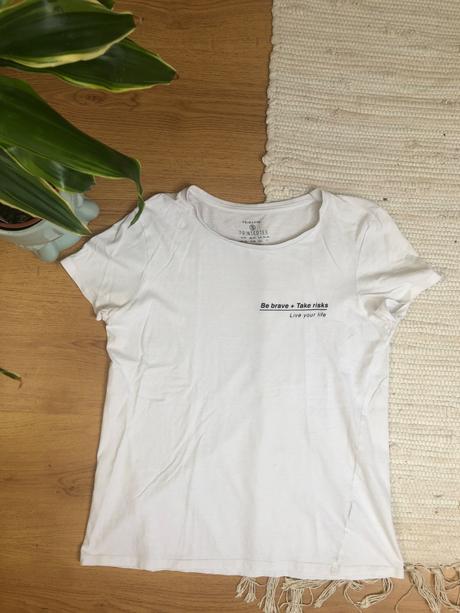 Biele bavlnené tričko, s