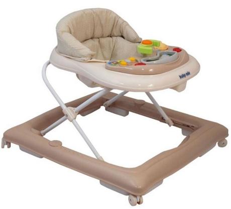 Babymix detské chodítko béžové so silikónovými kol,