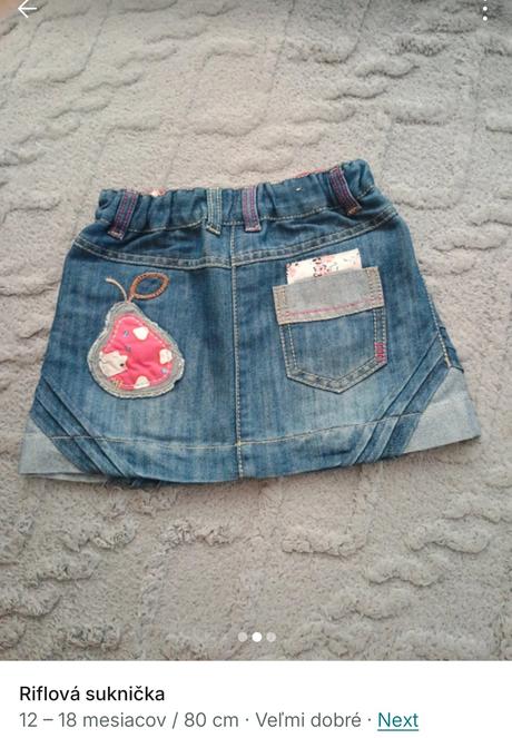 Riflová suknička, next,86