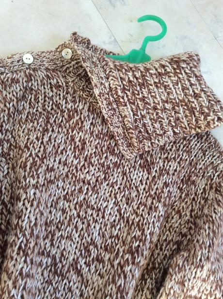 Melírovaný vlnený teplý rolák, m