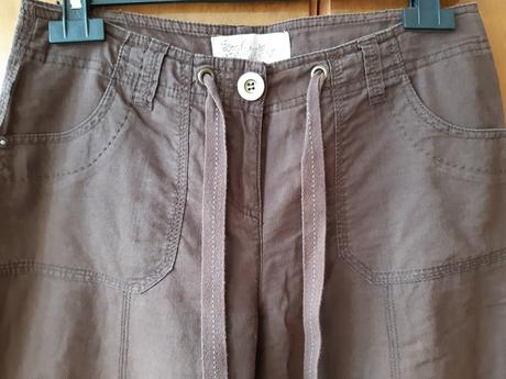 Hnedé ľanové nohavice, cherokee,36