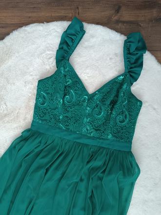 Spoločenské smaragdové šaty, l