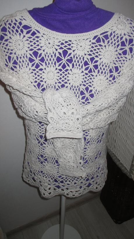 Háčkovaný svetrík, h&m,s