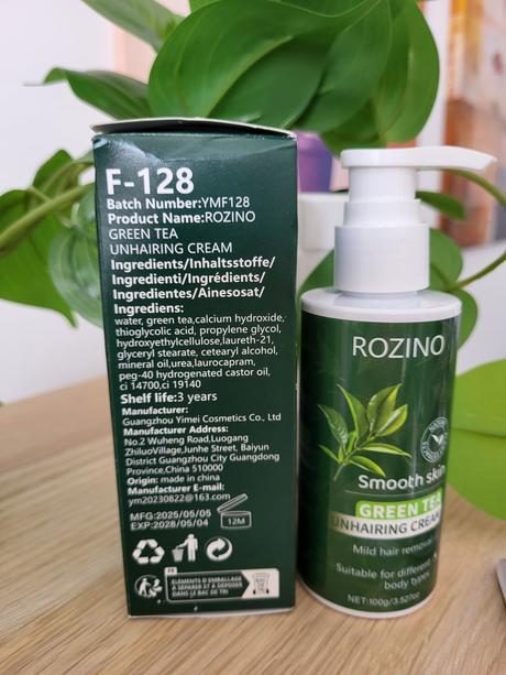 Rozino green tea unhairing cream,