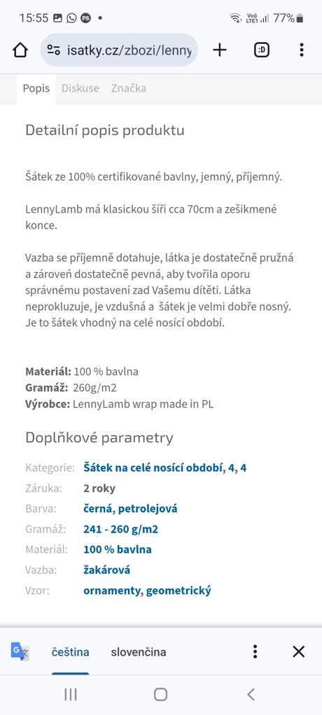 Satka na nosenie vel. 5 lennylamb, lennylamb