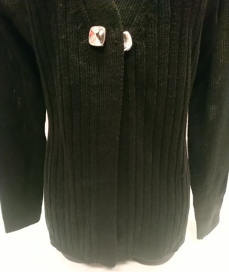 Dámsky čierny elegantný acrylový kardigán, l