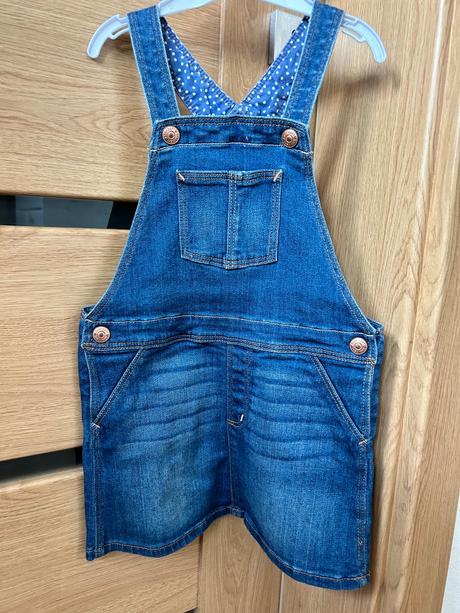 Riflová sukňa na traky, h&m,98