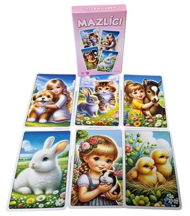 Karty mazlíci ružová 3hry, 