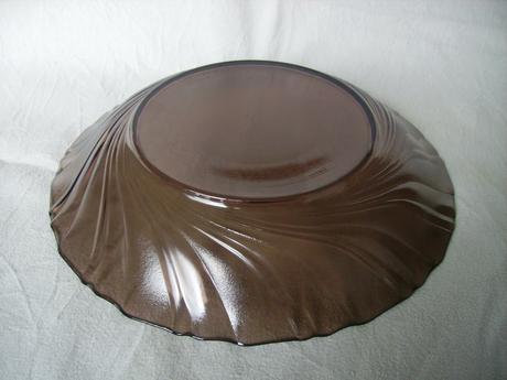 Veľká misa / tanier z dymového skla, 