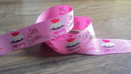 Rypsová stuha 25 mm - cupcake, 