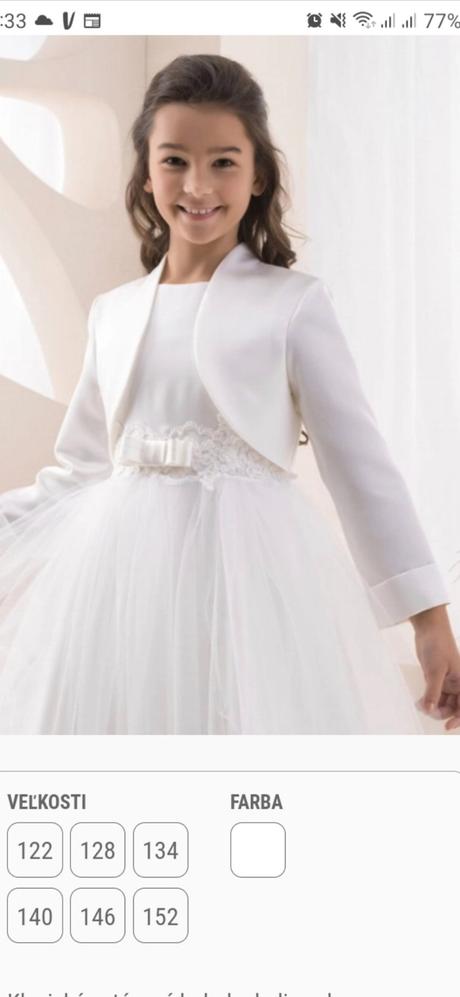 Šaty na prvé sväté prijímanie, 152