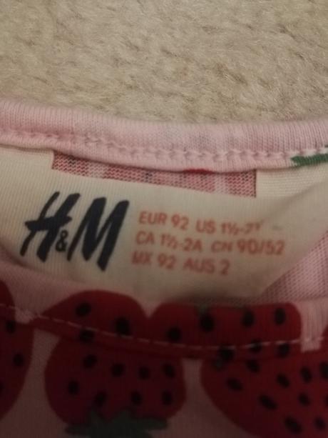 Šaty s jahôdkami, h&m,92