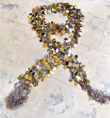 Spoločenská trblietavá šatka na krk/šálik, 