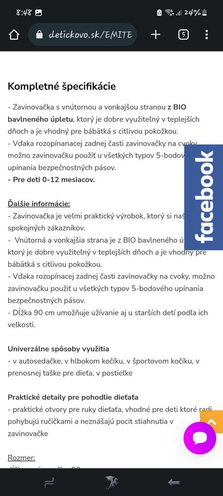 Zavinovačka do autosedačky, emitex