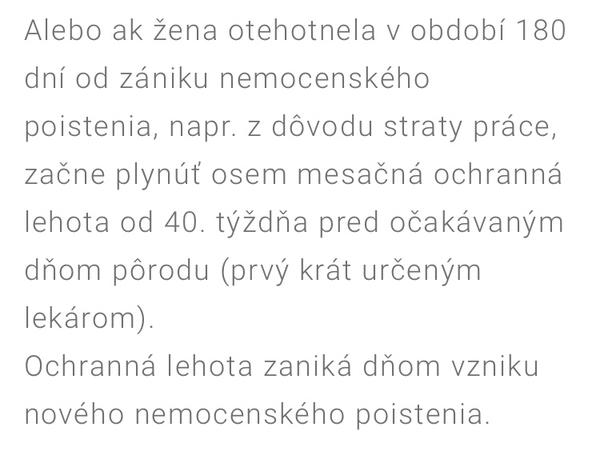 Materská v ochrannej lehote