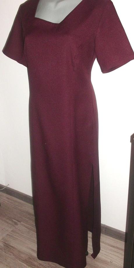 Dámske dlhé bordové šaty, veľkosť 38, top stav, 38
