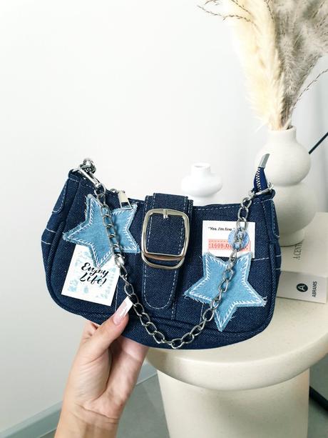 Štýlová denim kabelka,