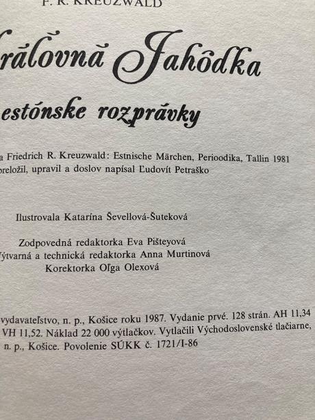 Kráľovná jahôdka estónske ľudové rozprávky (1987),