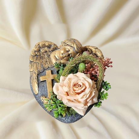 Spomienková dekorácia s anjelom na srdiečku, 