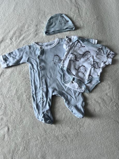 3dielny set - body, pyžamko a čiapka, fox & bunny,56