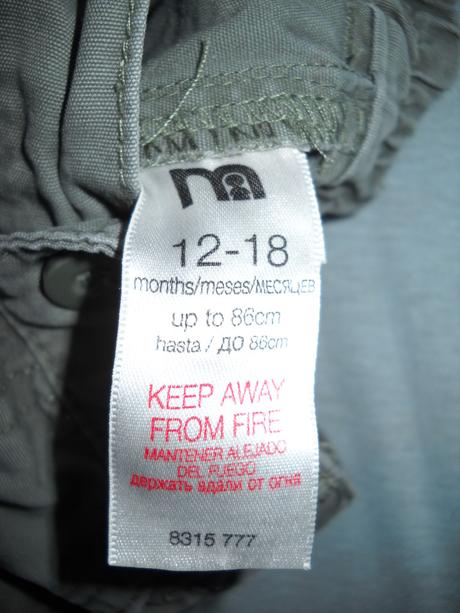 Khaki gate - roll up štýl, mothercare,80