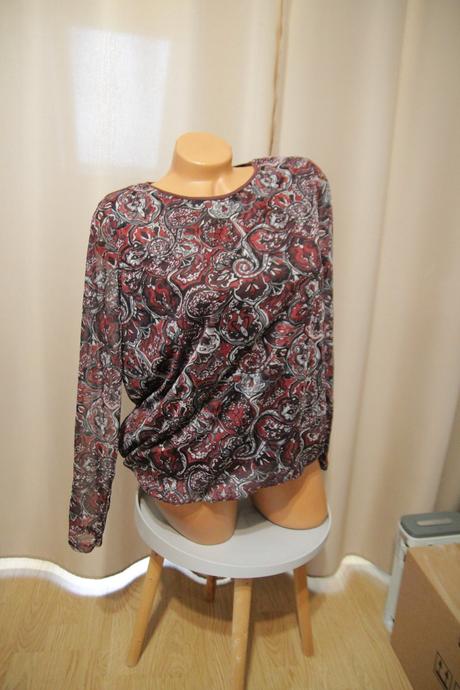 Čierno červená blúzka, l/xl, l