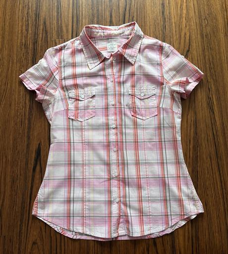 Kockovaná košeľa s krátkym rukávom, h&m,s