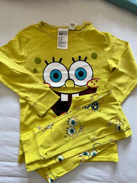 Pyzamo hm 122/128 na doma 2x plus 2 vrchne diely, h&m,128