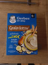 GERBER mliečna kaša pšenično-ovsená banán a hruška 200 g