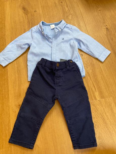 Nohavice a košeľa, h&m,74