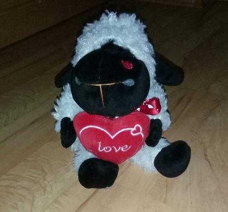 Čierno - biela ovečka so srdiečkom, 