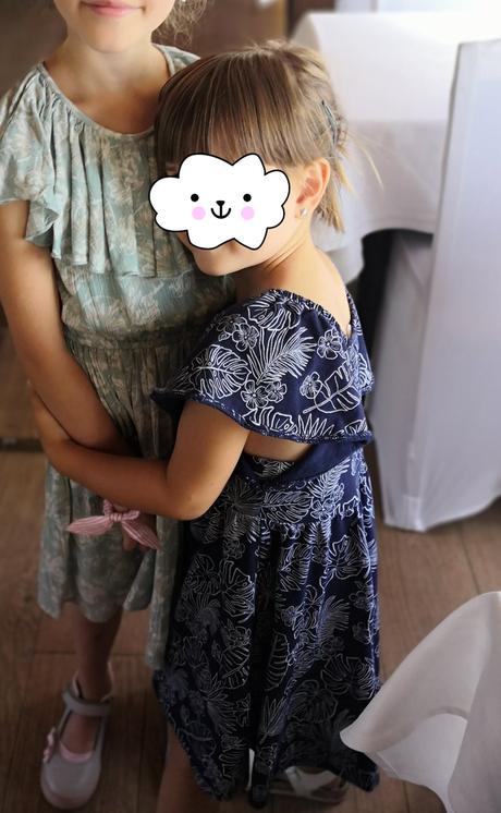 Letné šaty tmavomodré s lístkami - lindex v.110, lindex,110