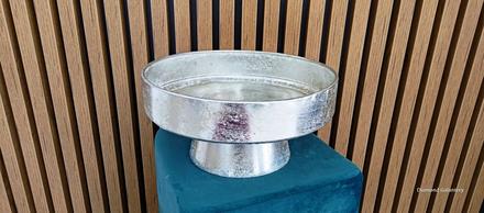 Metalový podnos - 33x17 cm - starostriebro,