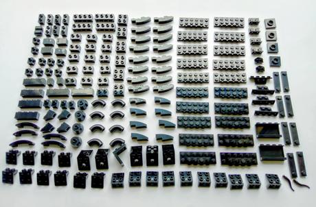 Lego, originálne sady dielov, čierne, 