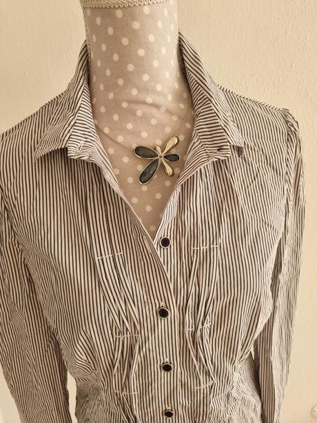 Biela blúzka s čiernymi pásikmi orsay 40, orsay,40