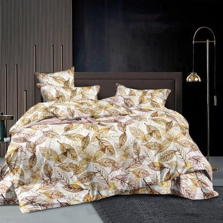 Obliečky 140x200 listy hnedé - skladom, fbt-1,
