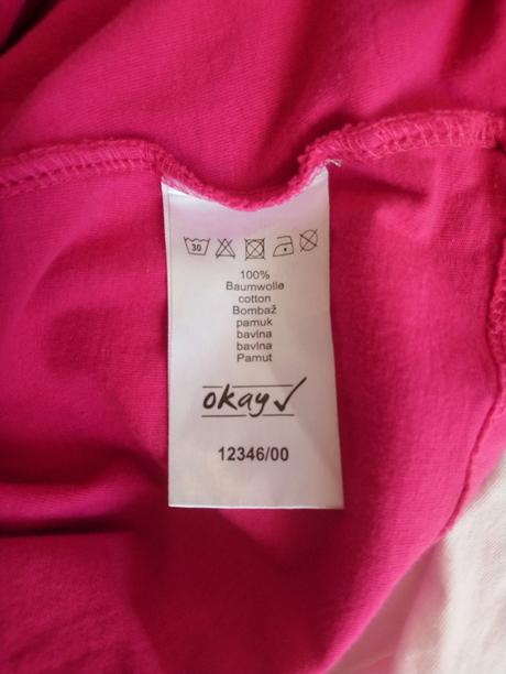 Dievčenský ružovo biely top, okay, 146-152, okay,152