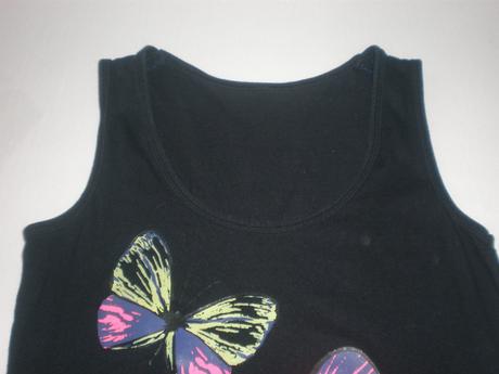 Čierne tielko s motýlikmi, xs