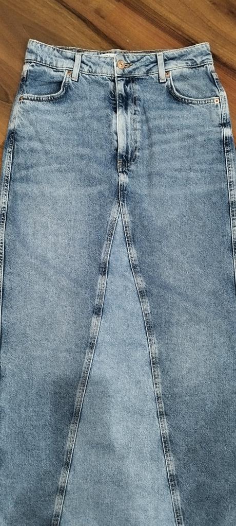 Dlhá rifľová sukňa zara, zara,s