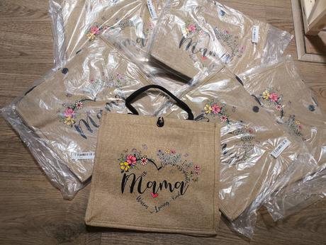 Nové vrecovinové tašky mama, 