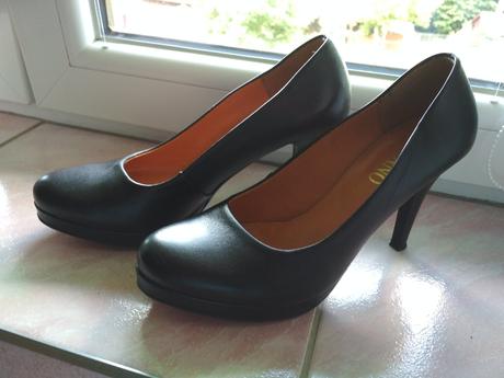 Čierne kožené lodičky, 38