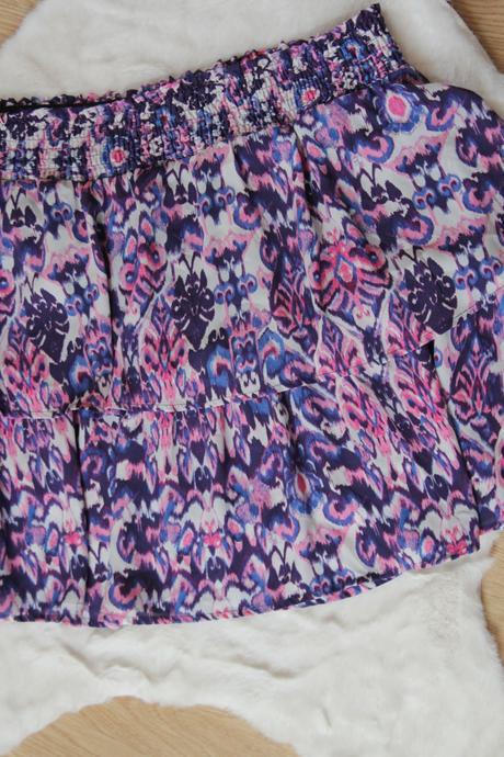 Fialovo vzorovaná sukňa l, l