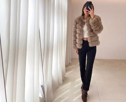 Real fur jacket 2v1 kabát kozuch vesta, 
